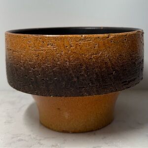 Vintage Dutch Brown Ceramic Decorative Planter- Rustic Home Art